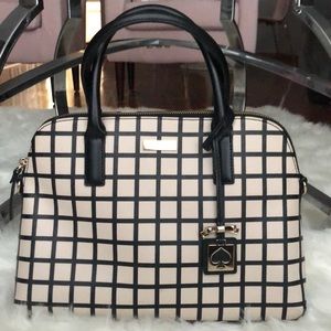 Chic black and white Kate spade handbag